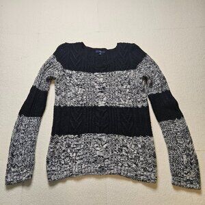 Gap striped wool blend cable knit sweater - size Medium